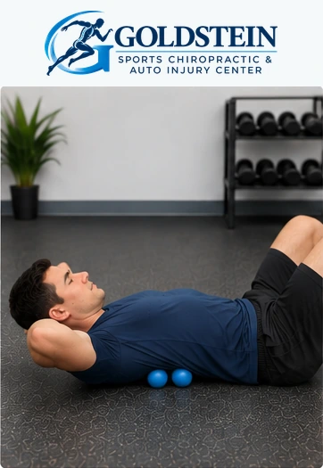 Demonstration 1. Temporary AI demonstration of Double Lacrosse Ball Thoracic Movement; anonymous model, not Dr. Goldstein or a patient.