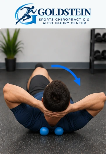 Demonstration 3. Temporary AI demonstration of Double Lacrosse Ball Thoracic Movement; anonymous model, not Dr. Goldstein or a patient.