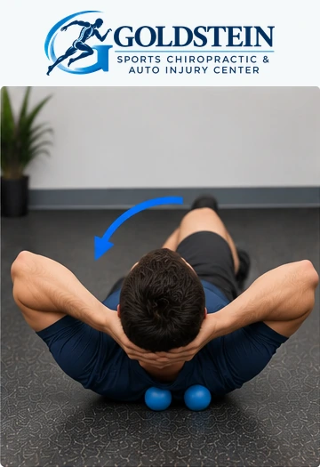 Demonstration 4. Temporary AI demonstration of Double Lacrosse Ball Thoracic Movement; anonymous model, not Dr. Goldstein or a patient.