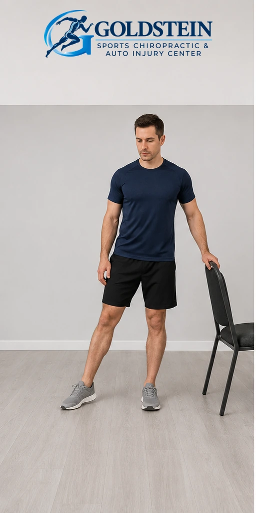 Start — small lift. Temporary AI demonstration of Hip Circles; not Dr. Goldstein or a patient.