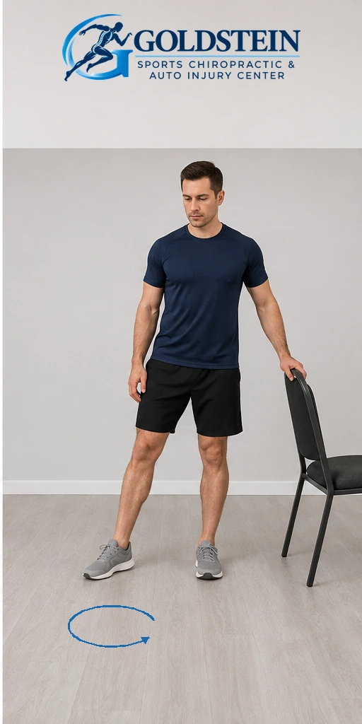 Reverse direction. Temporary AI demonstration of Hip Circles; not Dr. Goldstein or a patient.