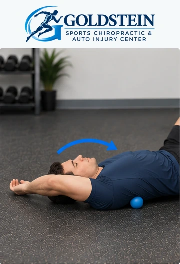 Demonstration 4. Temporary AI demonstration of Lacrosse Ball Scapular Mobilization; anonymous model, not Dr. Goldstein or a patient.
